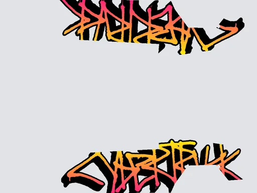 Graffiti car wraps preview on a Tesla wrap template